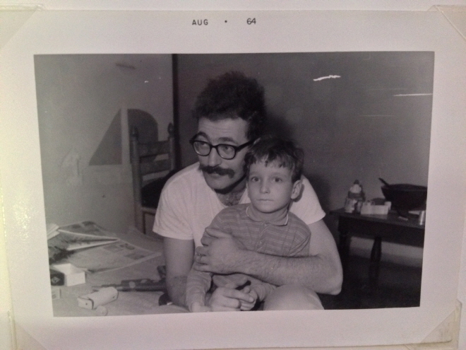 My father with his father before he left, 1964