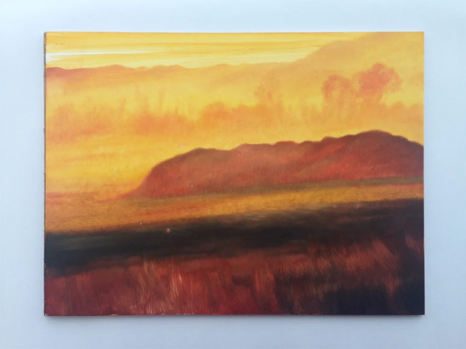 Worpswede Landscape, oil on paper, 9" x 12", 2016